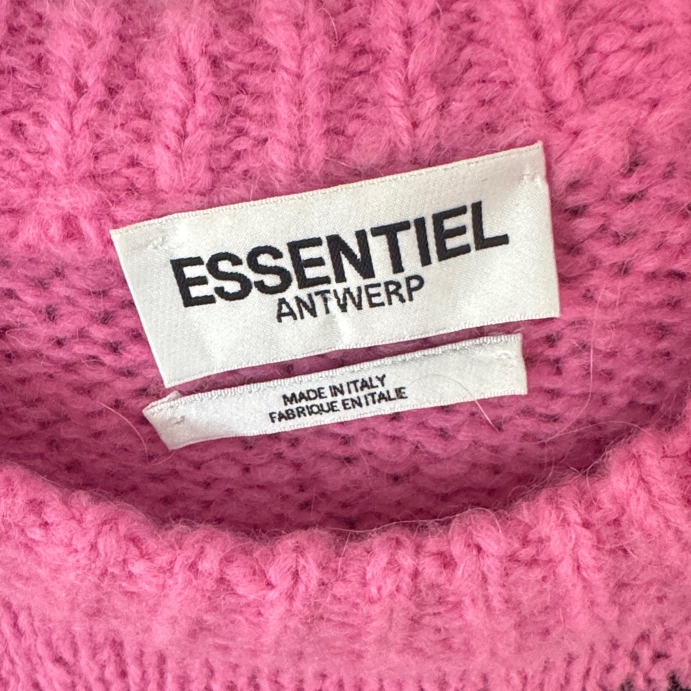 Anthropologie Pink and Black Heart Sweater by Essential Antwerp - Picture 2 of 8